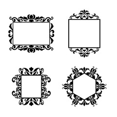 Vector set of art frames for design template.