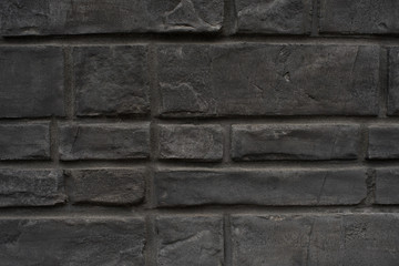 Black brick wall background 