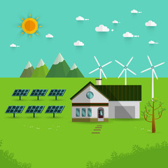 Naklejka premium eco friendly house