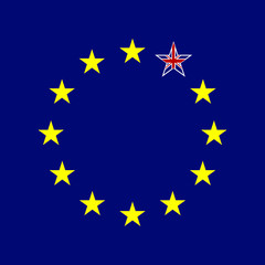 European Union and Great Britain flags concept.