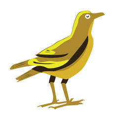 Illustration of cartoon yellow bird