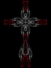 Pinstripe Christian Cross : Vinyl Ready