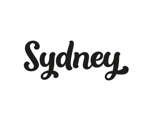 Fototapeta na wymiar Sydney, Australia, modern lettering sign. I love Sydney, vector font for design cards, prints