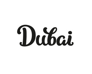 Dubai, modern lettering sign. I love Dubai, vector font for design cards, prints