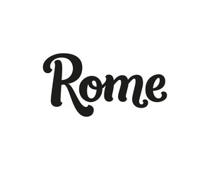 Rome, modern lettering sign. I love Rome, vector font for design cards, prints