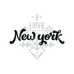 New york, modern lettering sign. I love New york, vector font for design cards, prints