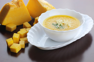 Pumpkin soup cooking