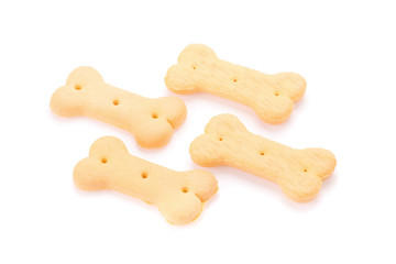 Dog food biscuit shaped like bones