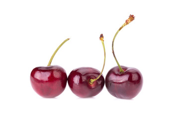 Sweet fresh cherry isolated on white background
