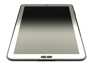 White tablet pc on white background - like generic portable notebook