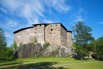 Fototapeta na wymiar Medieval castle in Raseborg, sunny june day. Snappertuna, Finland