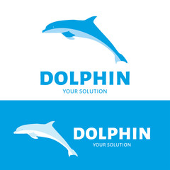 Vector logo Dolphin. Dolphin jump