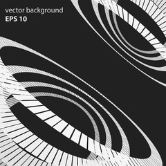 Abstract repeated monochrome circles in perspective.