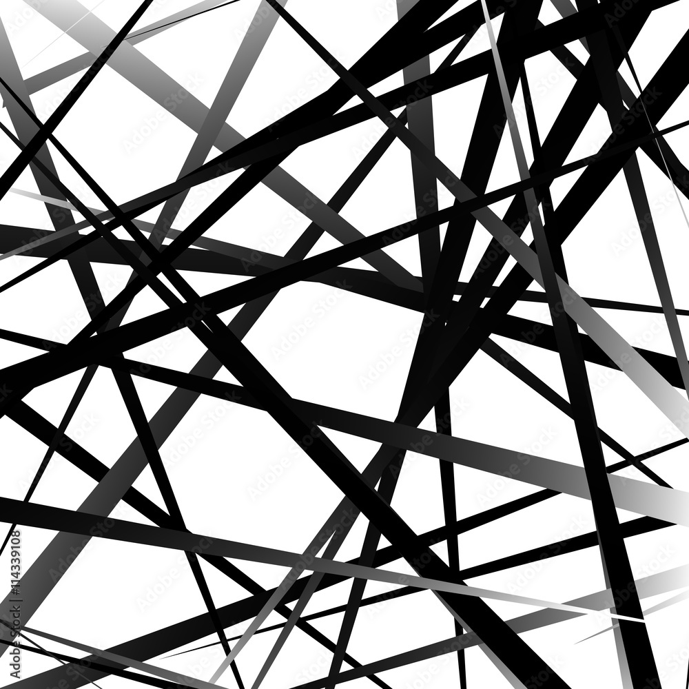 Poster Edgy, pointed random overlapping shapes. Abstract art.