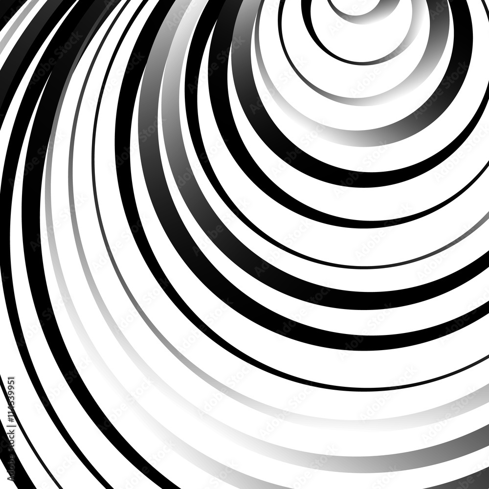 Poster concentric circles, rings abstract pattern. monochrome geometric