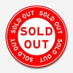 Red round sold out sticker