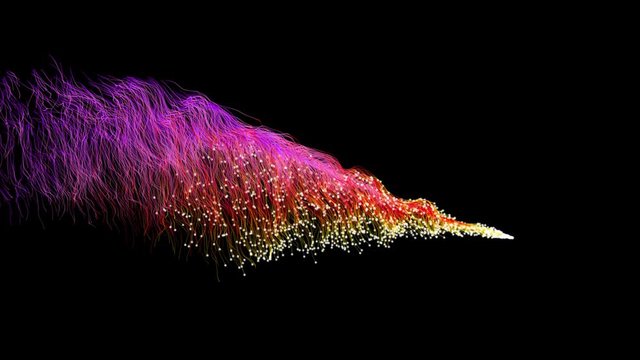 Fascio di particelle colorate