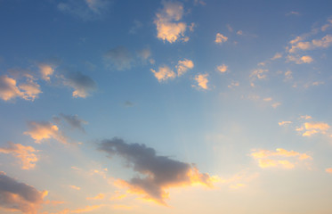 inspiration sky and clouds on sunrise.