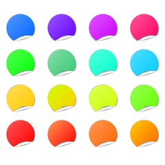étiquette ronde autocollante multicolore
