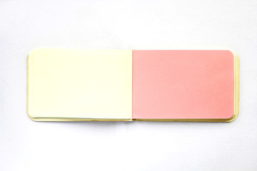 open notepad on white background