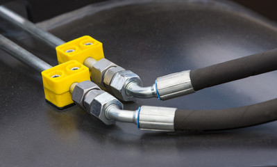 chrome-plated hydraulic mechanism close-up shot Machinery Piston