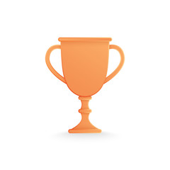 Bronze trophy cup isolated on white.