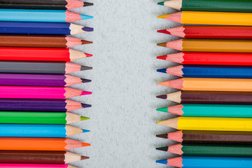 pencils spectrum on drawing papper
