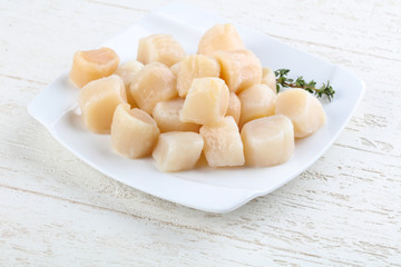 Raw scallops