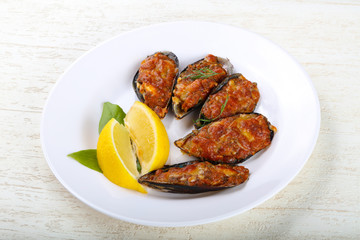 Baked mussels