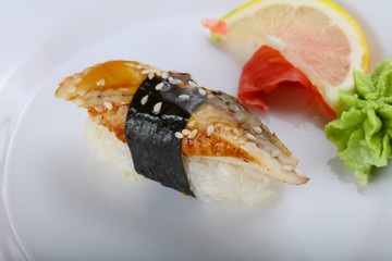 Sushi with eel