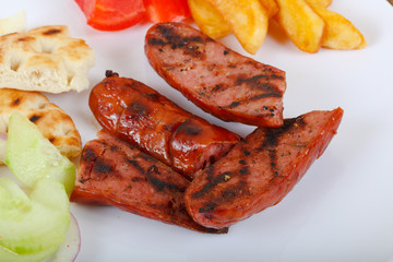 Grilled sausages