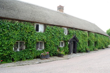 Fototapeta na wymiar Old thatched cottage in Devon, England