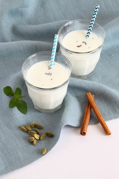 Indian Healthy Yogurt Drink "Lassi" with Spice & Herb