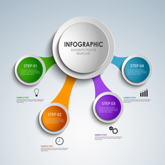 Abstract colored rounds info graphic elements poster template
