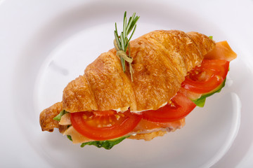 Croissant with salmon