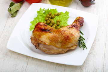 Roasted chicken leg
