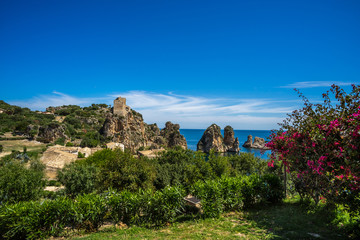 Fototapeta na wymiar View on Tonnara at Scopello, Sicily, Italy