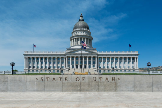 Utah State Capitol building on Capitol Hill in Salt Lake City, Utah