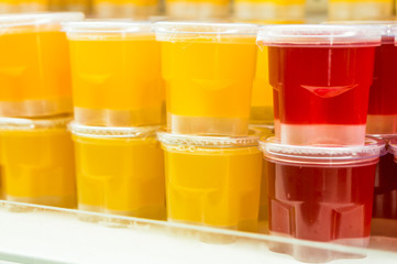 Colorful gelatin in plastic package