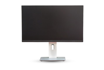 Modern ips computer monitor isolated on white background (blank screen). Clipping path inside.