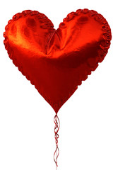 Red heart balloon isolated on white background. 3D illustration.