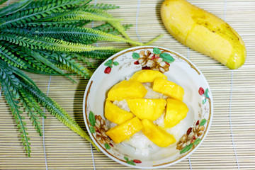 Sticky Rice with Mango ( Thai dessert)