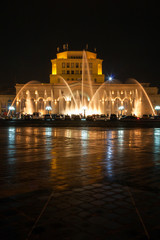 Night view of square republic of Yerevan
