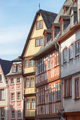 Fototapeta premium Fachwerkgebäude in der Leichhofstraße in Mainz, Rheinland-Pfalz