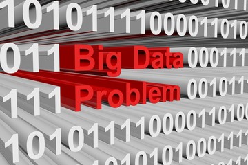 Big Data Problem in the form of binary code, 3D illustration