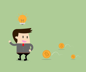 Businessman get the idea with Money, Business concept
