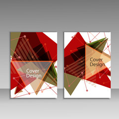 Brochure template layout, cover design annual report, magazine, flyer or booklet with triangular geometric background