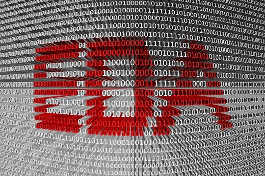 EDA in the form of binary code, 3D illustration