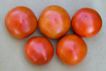 ripe tomatoes in the form of Olympic rings