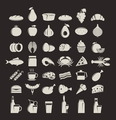 Vector food and drink icons set
